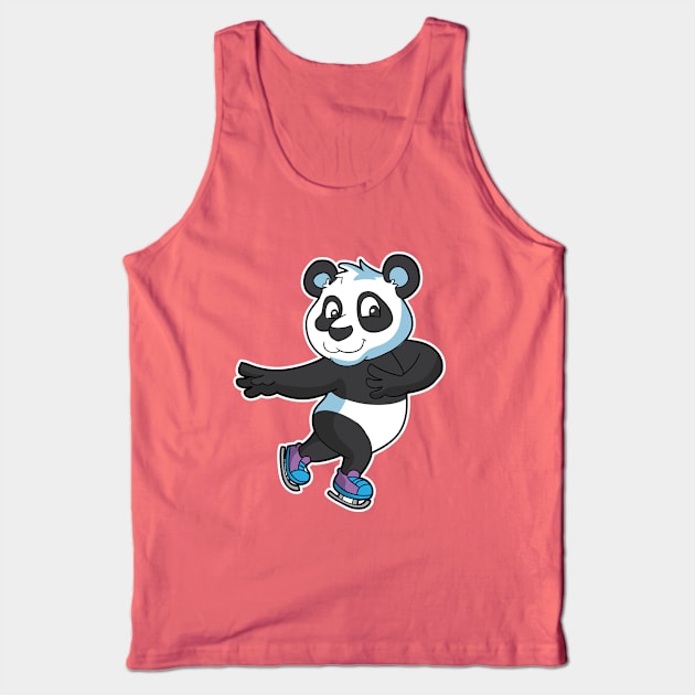 Figure Skate Panda Bear Ice Skater Winter Sports Tank Top by E